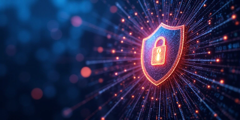 Adatbiztonsági kulcs és pajzs ikon